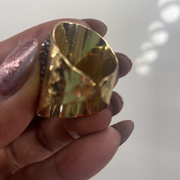 Lapis Lazuli Faceted, cocktail ring, gold, size adjustable, 6.5 - - Picture 6 of 8